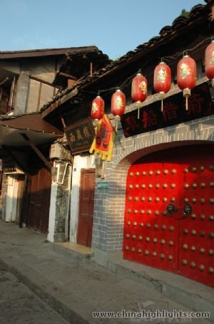 Views of the local living houses in Ciqikou Town 